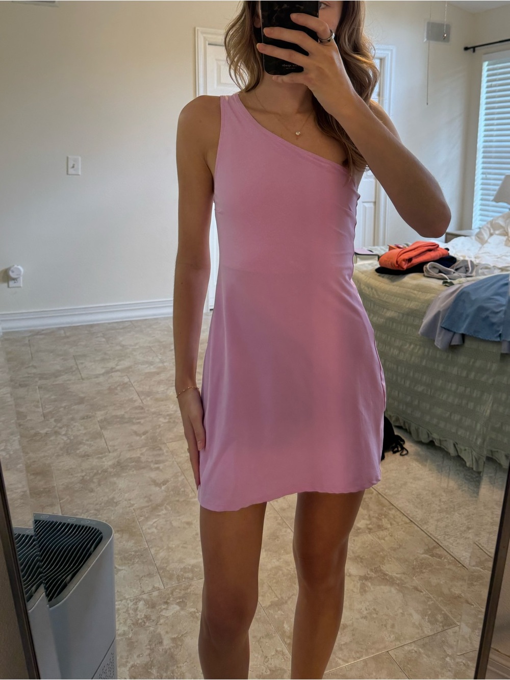 Abercrombie & Fitch One-Shoulder Lilac Mini Dress